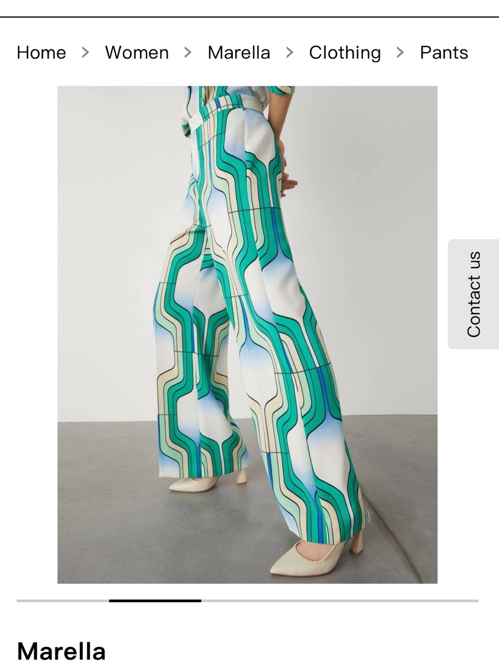 MARELLA 365. ART Green & Teal Geometric Pantsuit - Pants Only - Picture 2 of 7